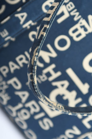 2000s Chanel Navy Canvas Travel Bag
