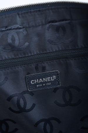 2000s Chanel Navy Canvas Travel Bag