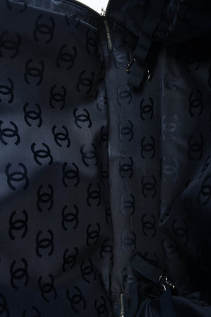 2000s Chanel Navy Canvas Travel Bag