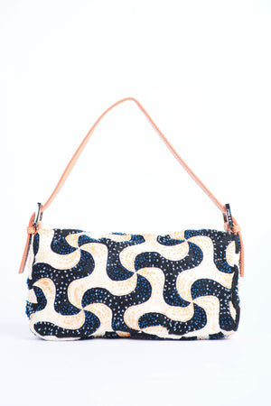 Vintage Fendi Swirl Beaded Baguette Shoulder Bag