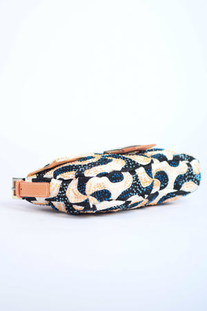 Vintage Fendi Swirl Beaded Baguette Shoulder Bag