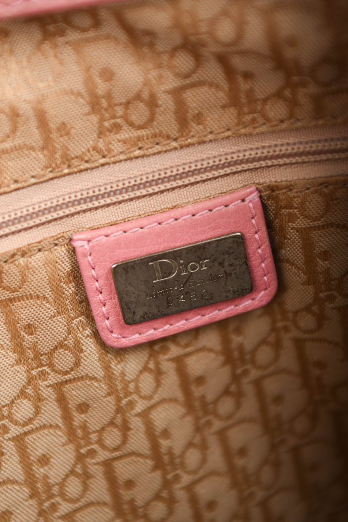 2000s Christian Dior Floral Embroidered Raffia Tote Bag
