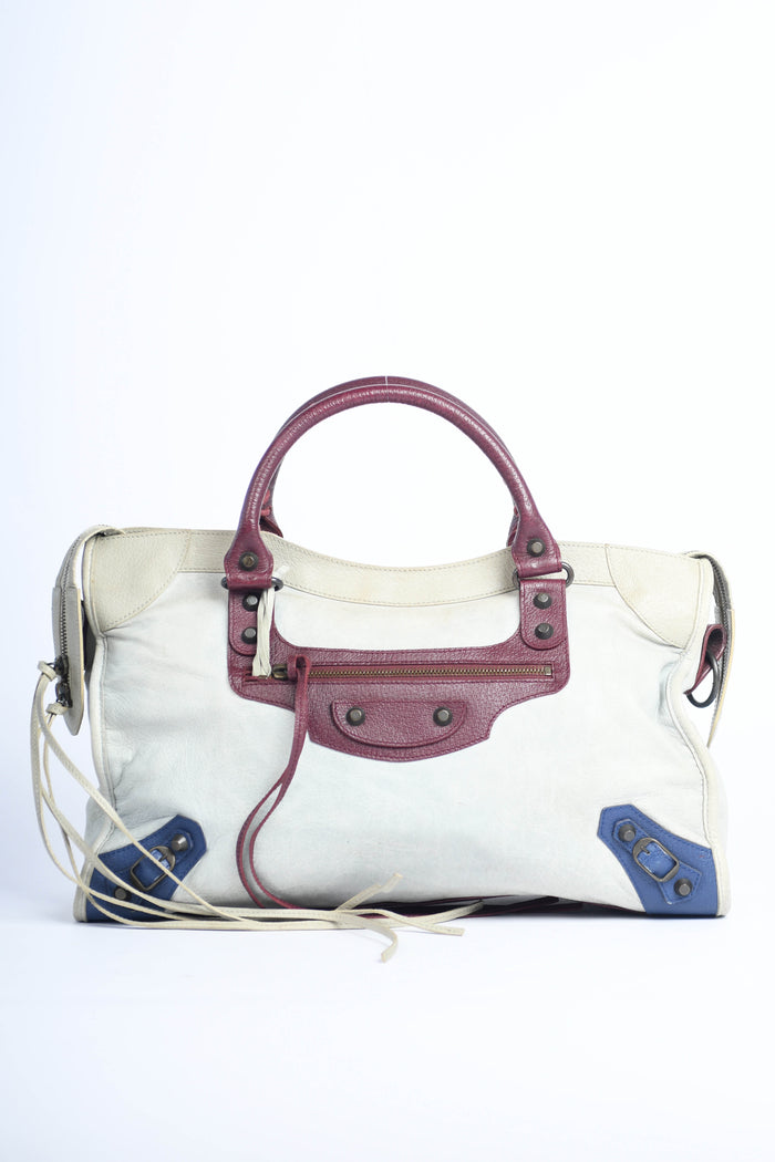 2010s Balenciaga Tri-Colour Leather City Bag