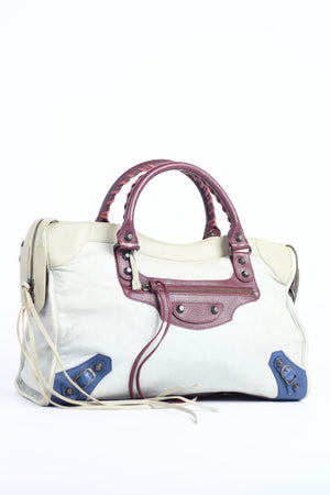 2010s Balenciaga Tri-Colour Leather City Bag