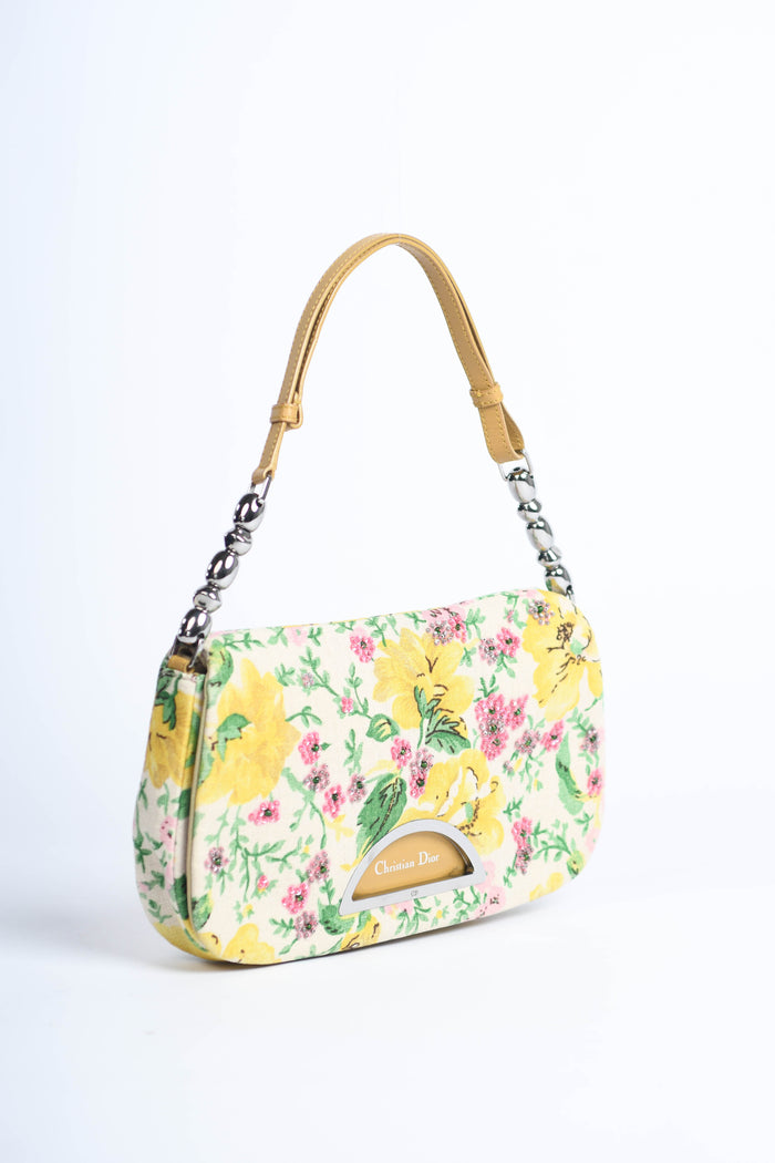 Limited Edition Christian Dior Floral Beaded Malice Shoulder Bag
