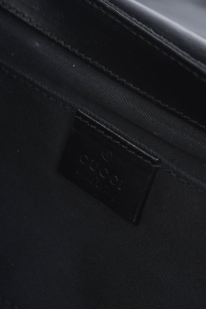 RARE Vintage Gucci Black Studded GG Monogram Large Horsebit Shoulder Bag