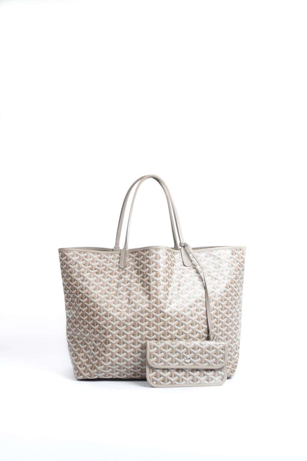 Goyard Taupe and Green Saint Louis GM Tote Bag
