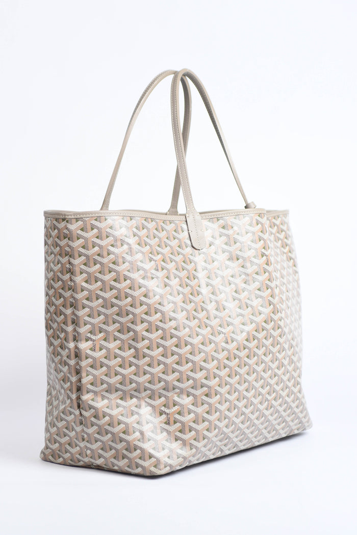 Goyard Taupe and Green Saint Louis GM Tote Bag