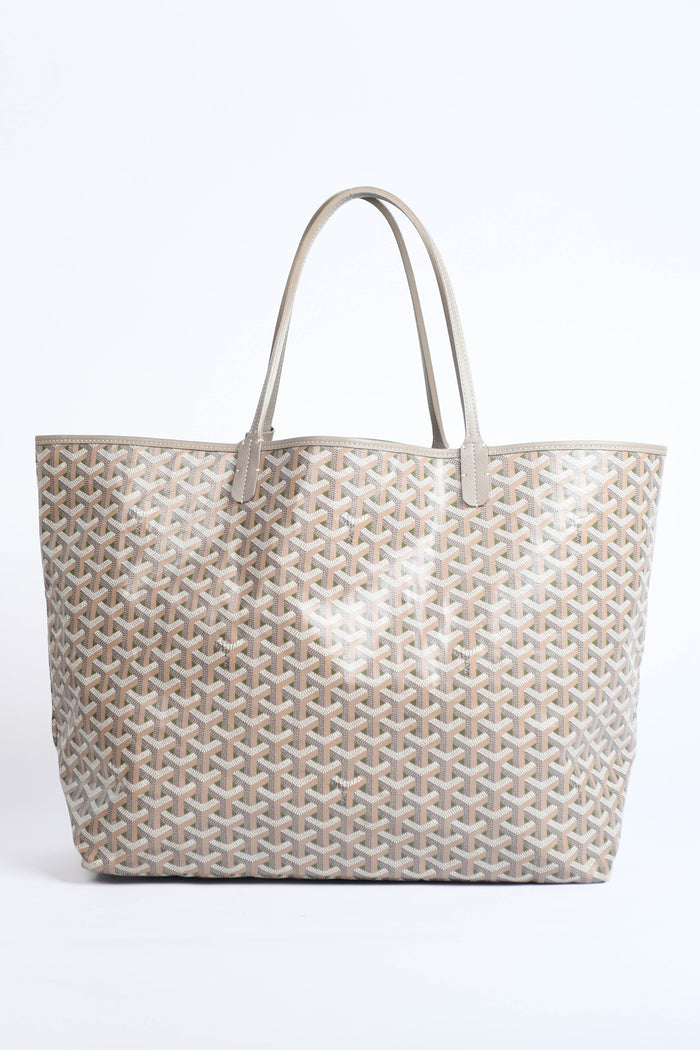 Goyard Taupe and Green Saint Louis GM Tote Bag