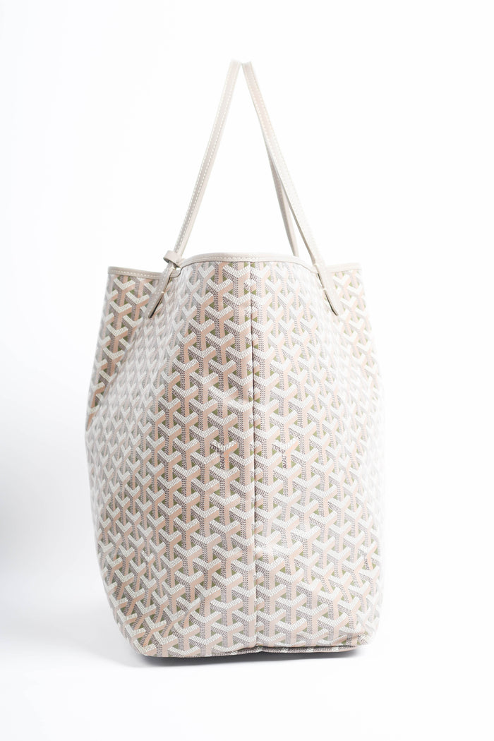 Goyard Taupe and Green Saint Louis GM Tote Bag