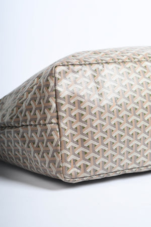 Goyard Taupe and Green Saint Louis GM Tote Bag