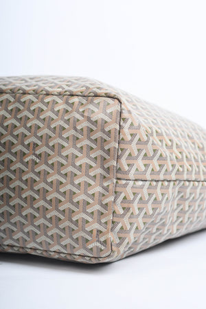 Goyard Taupe and Green Saint Louis GM Tote Bag