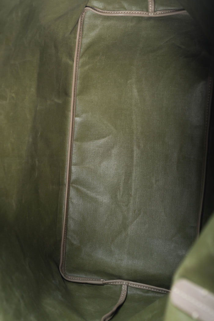 Goyard Taupe and Green Saint Louis GM Tote Bag