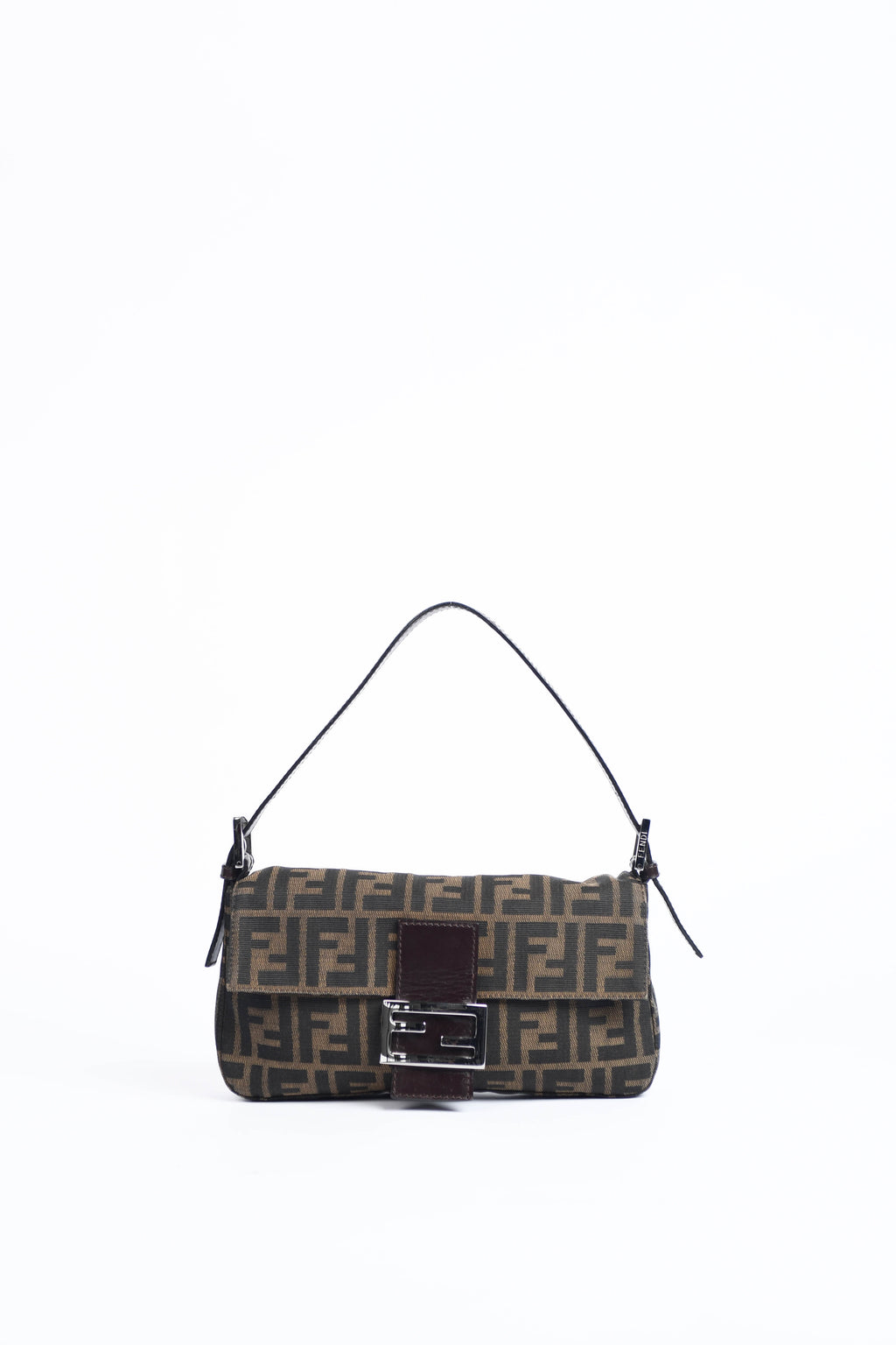 90s Fendi Zucca Baguette Monogram Shoulder Bag SHW