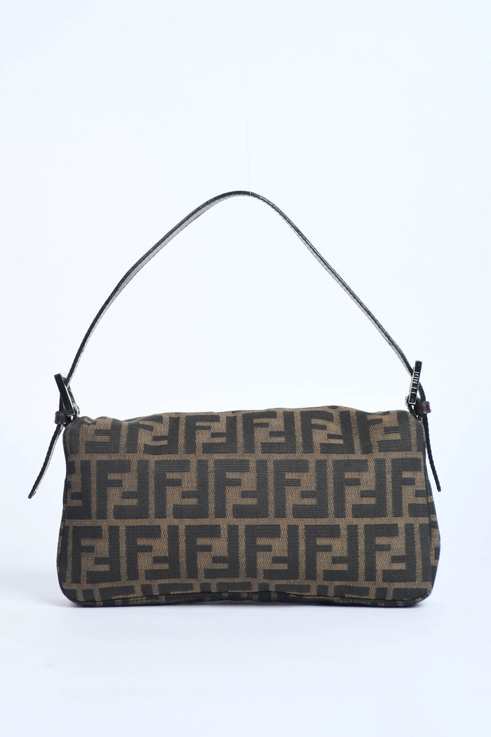 90s Fendi Zucca Baguette Monogram Shoulder Bag SHW