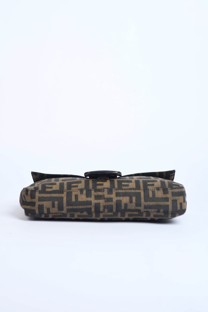 90s Fendi Zucca Baguette Monogram Shoulder Bag SHW