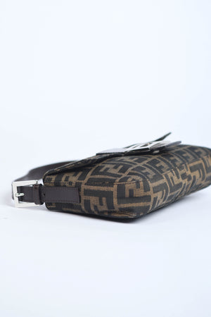 90s Fendi Zucca Baguette Monogram Shoulder Bag SHW