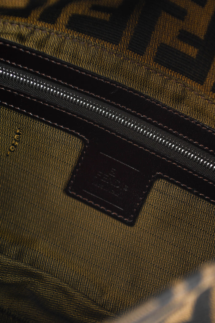 90s Fendi Zucca Baguette Monogram Shoulder Bag SHW