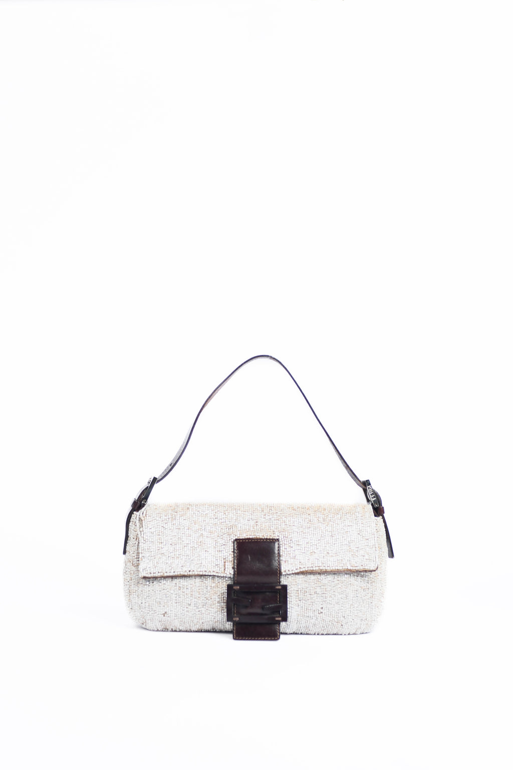 RARE  Fendi Pearlescent Beaded Baguette Shoulder Bag