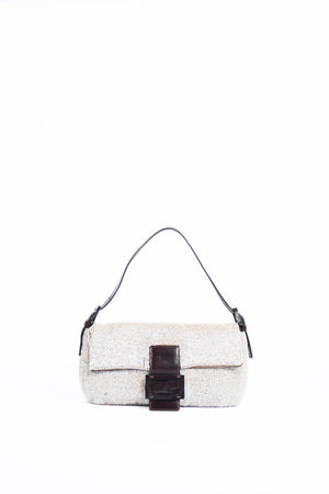 RARE  Fendi Pearlescent Beaded Baguette Shoulder Bag