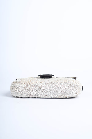 RARE  Fendi Pearlescent Beaded Baguette Shoulder Bag