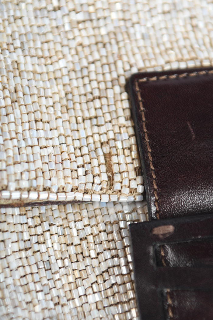 RARE  Fendi Pearlescent Beaded Baguette Shoulder Bag