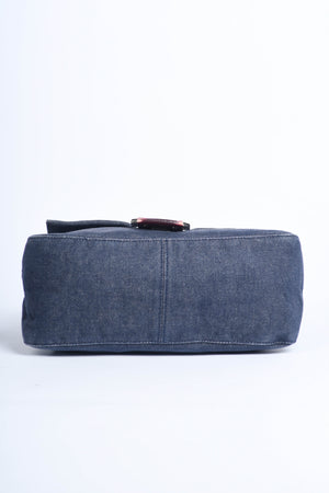 Vintage Fendi Denim Mamma Baguette Shoulder Bag
