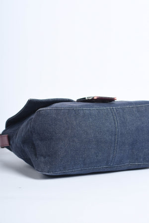 Vintage Fendi Denim Mamma Baguette Shoulder Bag