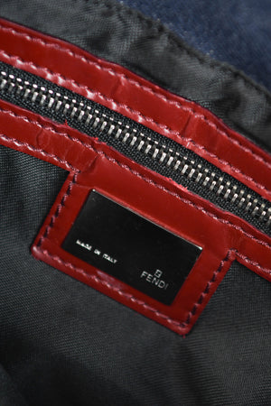 Vintage Fendi Denim Mamma Baguette Shoulder Bag