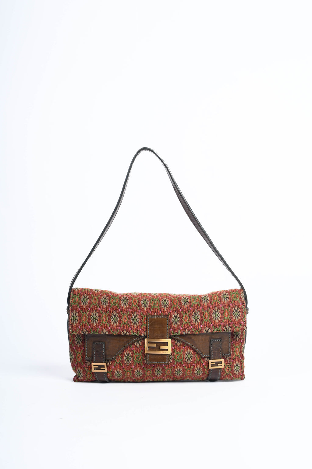 Vintage Fendi Brocade Shoulder Bag