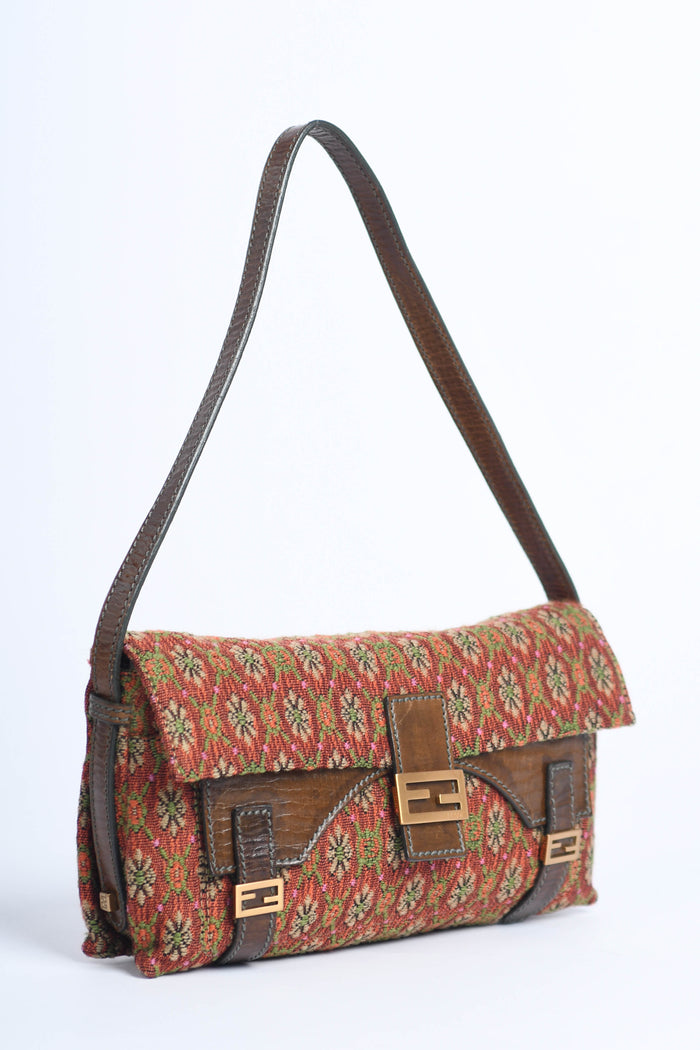 Vintage Fendi Brocade Shoulder Bag