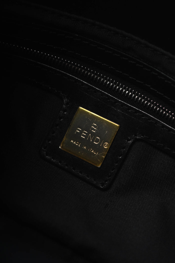 RARE Vintage Fendi Black Beaded Baguette Shoulder Bag