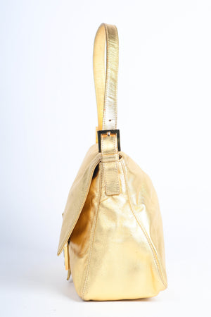 RARE Fendi Gold Leather Mamma Baguette Shoulder Bag