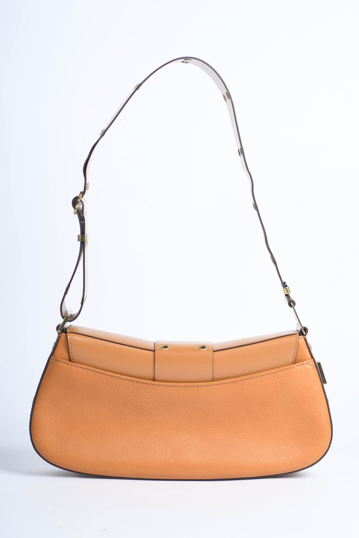 2000s Christian Dior Tan Leather Columbus Shoulder Bag
