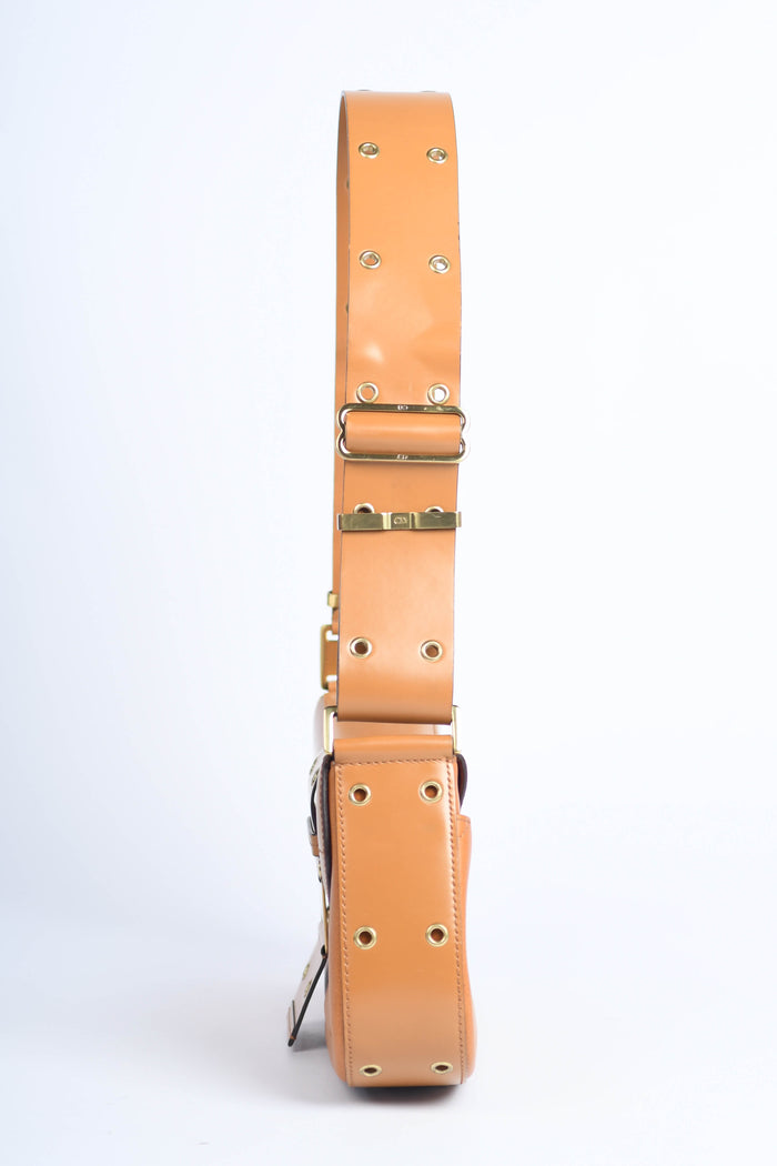 2000s Christian Dior Tan Leather Columbus Shoulder Bag
