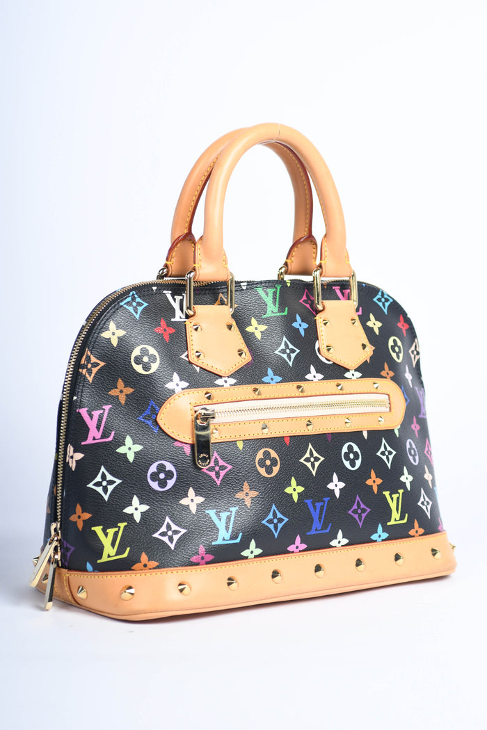 Vintage Louis Vuitton x Takashi Murakami Black Monogram Alma PM