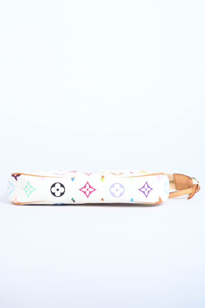 2000s Louis Vuitton x Takashi Murakami White Multicolour Pochette Accessoires