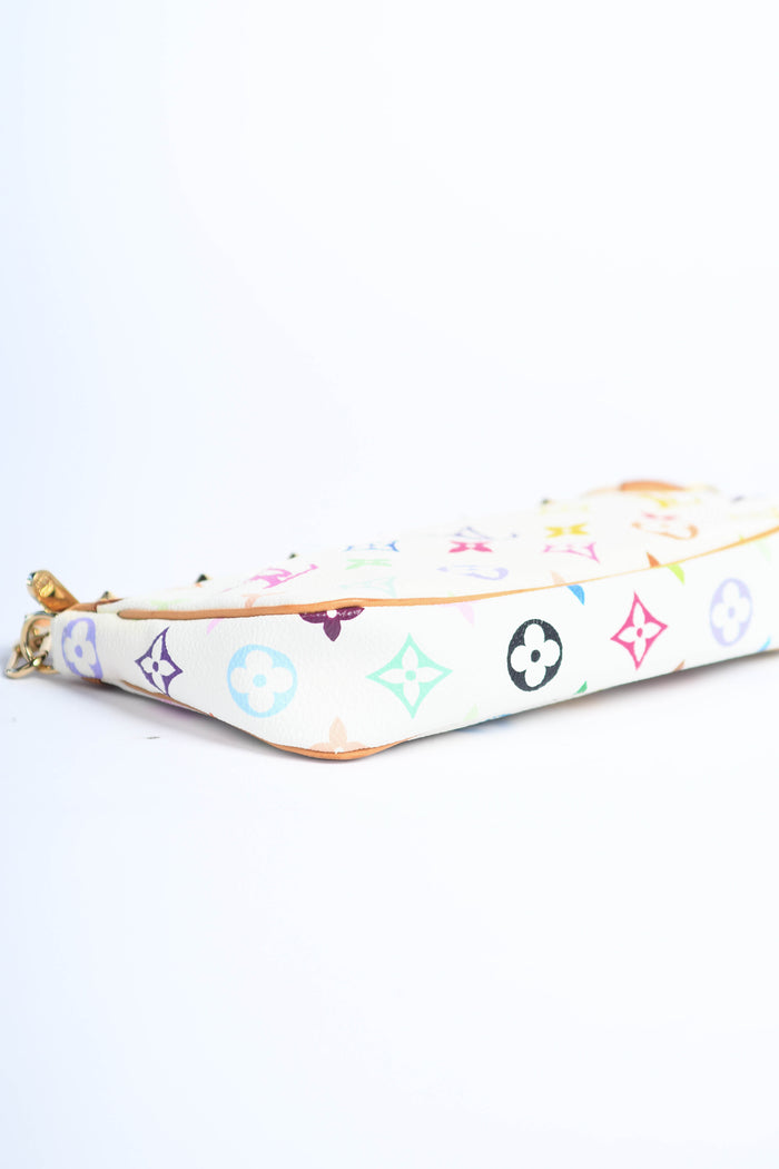 2000s Louis Vuitton x Takashi Murakami White Multicolour Pochette Accessoires