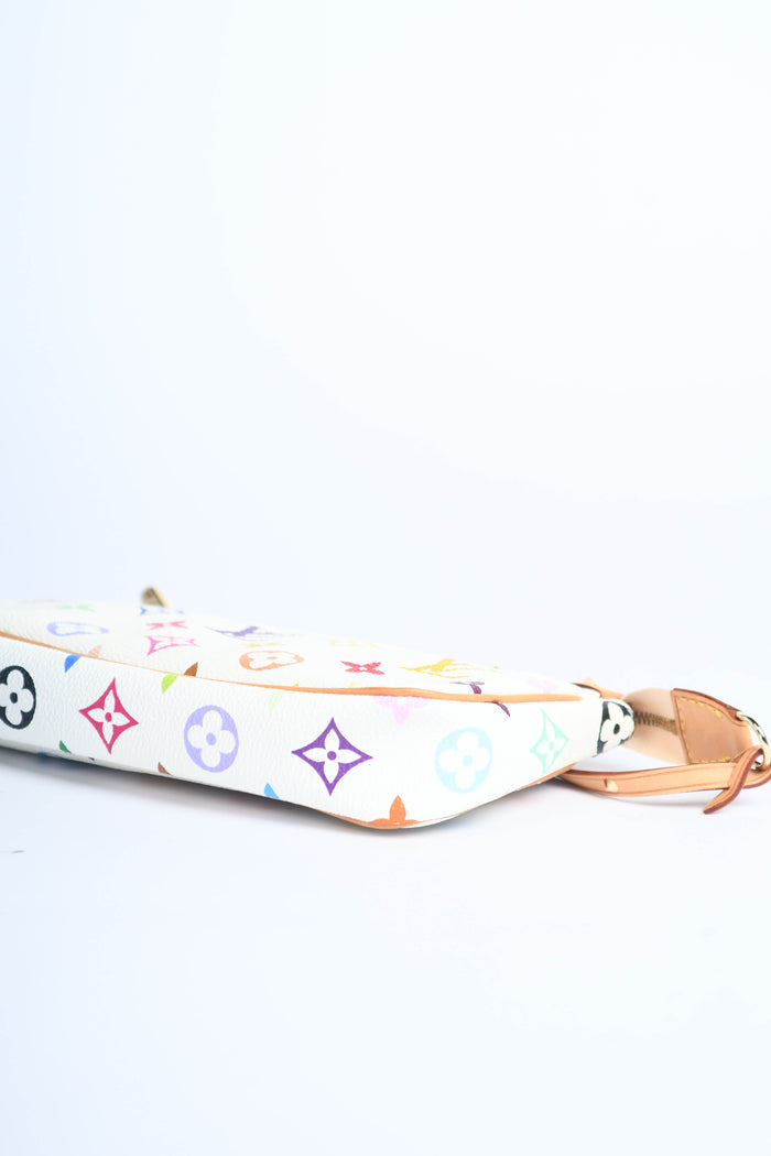2000s Louis Vuitton x Takashi Murakami White Multicolour Pochette Accessoires
