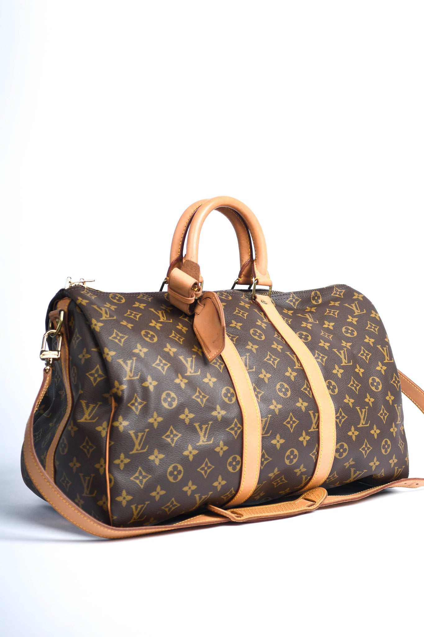 1980s Louis Vuitton 45cm Monogram Keepall Bandouliere