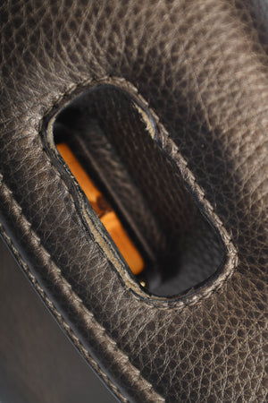 2010s Gucci Metallic Leather & Bamboo Top Handle Bag