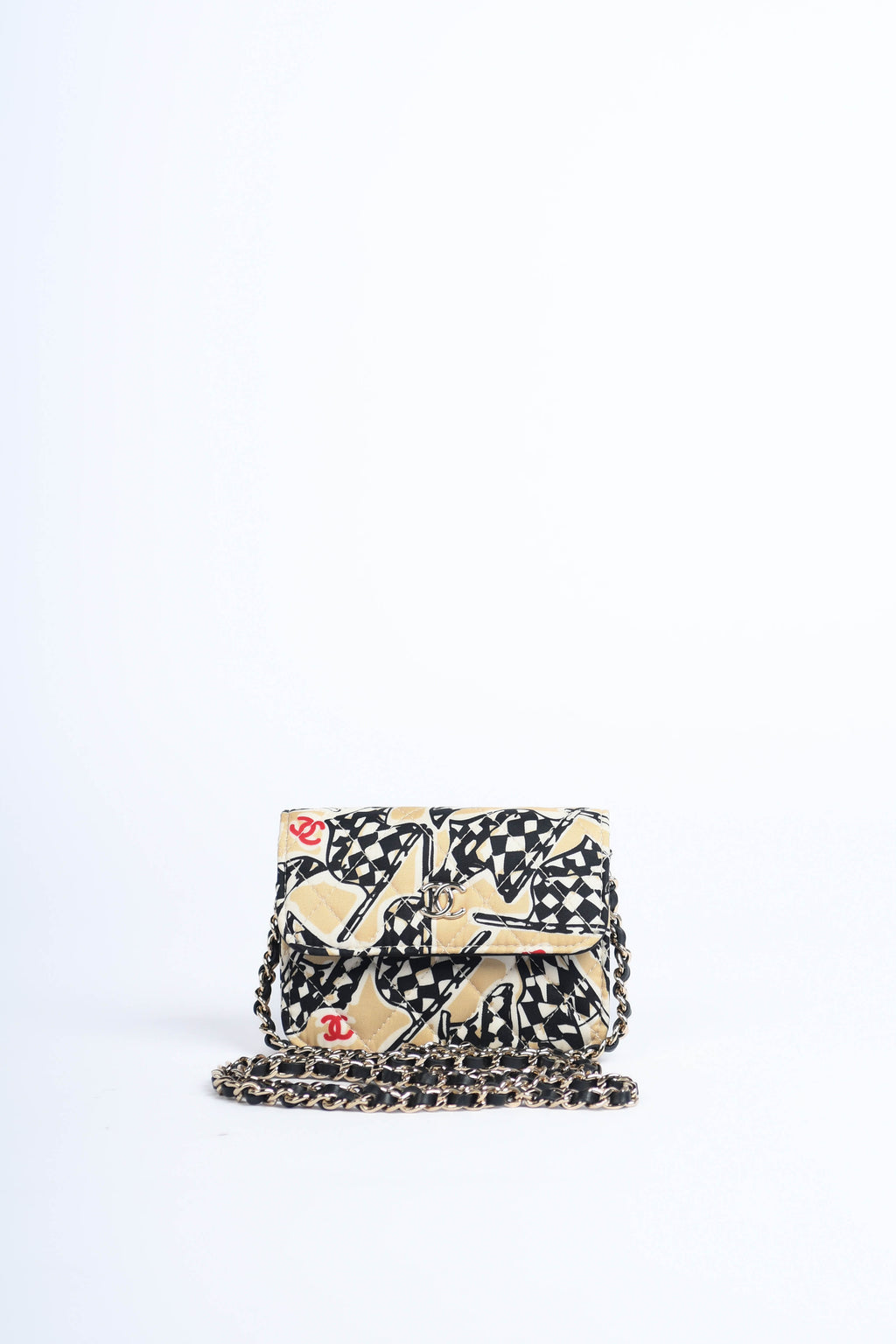 2022 Chanel Racing Checkered Flag Print Small Crossbody Bag