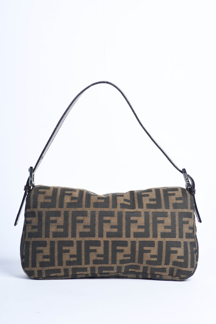 90s Fendi Zucca Baguette Monogram Shoulder Bag SHW