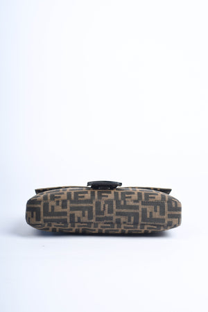 90s Fendi Zucca Baguette Monogram Shoulder Bag SHW