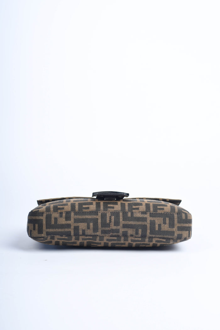 90s Fendi Zucca Baguette Monogram Shoulder Bag SHW