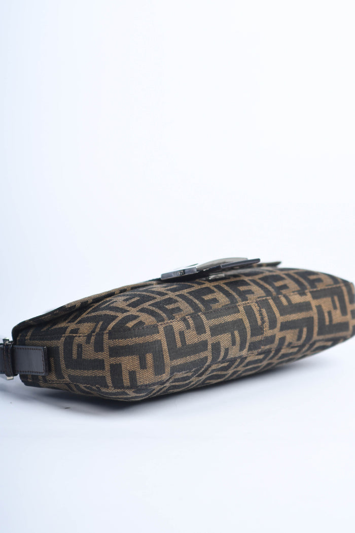 90s Fendi Zucca Baguette Monogram Shoulder Bag SHW