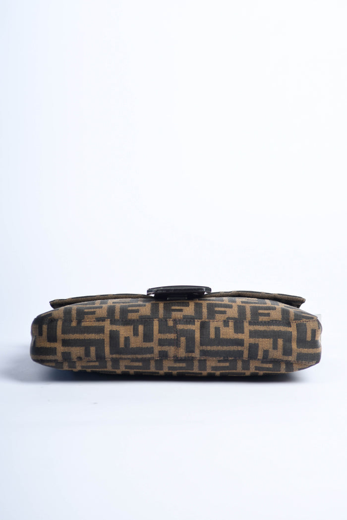 90s Fendi Zucca Baguette Monogram Shoulder Bag SHW
