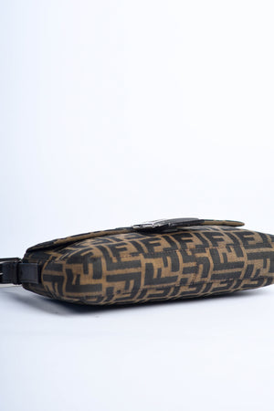 90s Fendi Zucca Baguette Monogram Shoulder Bag SHW