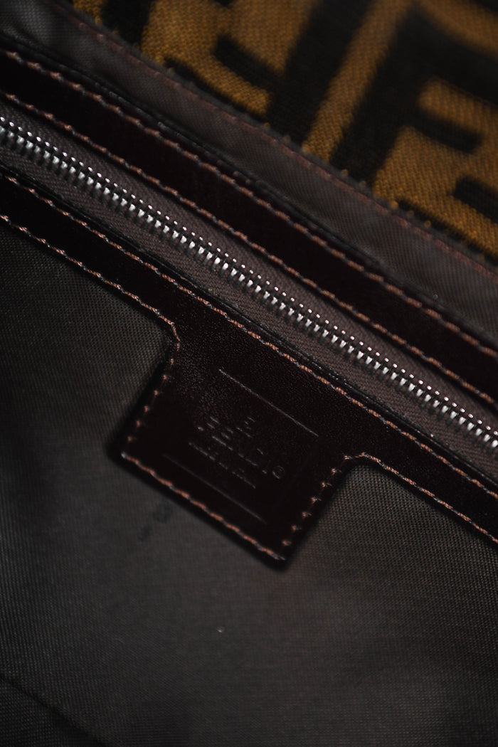 90s Fendi Zucca Baguette Monogram Shoulder Bag SHW