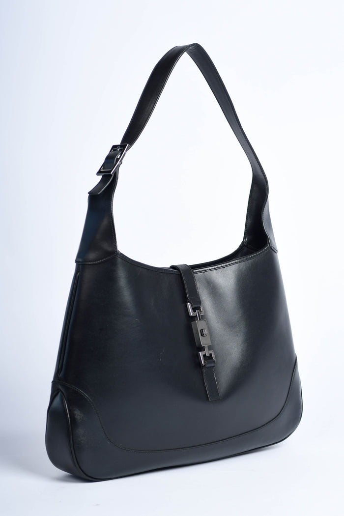 Vintage Gucci Black Leather Large Jackie Bag